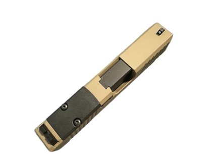 Complete FDE Front and Rear Serrated Chamfered RMR Slide for Glock 26 Gen 3-4